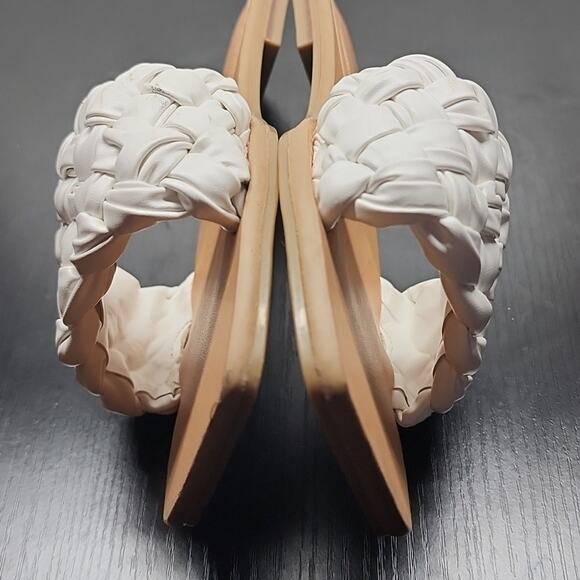 MARC FISHER SQUARE TOE SLIDES CRISS CROSS RIBBON THICK LEATHER BOTTOMS W.SIZE 10 - Picture 8 of 16